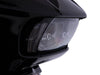 Fang LED Headlight Bezel Vent Inserts With Amber & White LED's - Black. Fits Road Glide 2015-2023