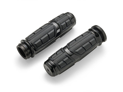 Chicane Handgrips - Black. Fits Big Twin 2008-2024 with Throttle-by-Wire