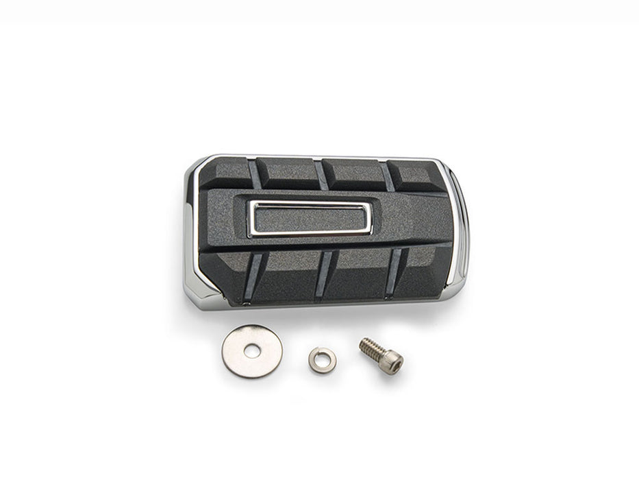 Chicane Brake Pedal Pad - Chrome. Fits Touring 1980up, FL Softail 1986-2017 & Dyna Switchback 2012-2016