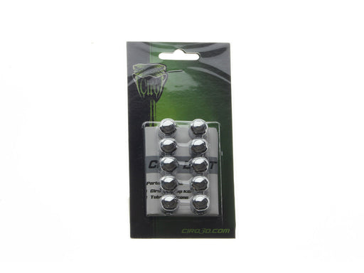 Diamond Cut Bolt Covers - Chrome. Fits Socket Head Bolt with 1/4in. Thread. Pack of 10