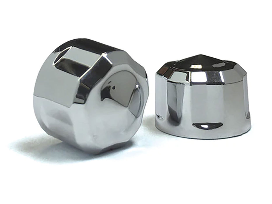 Diamond Cut Bolt Covers - Chrome. Fits Socket Head Bolt with 1/4in. Thread. Pack of 10