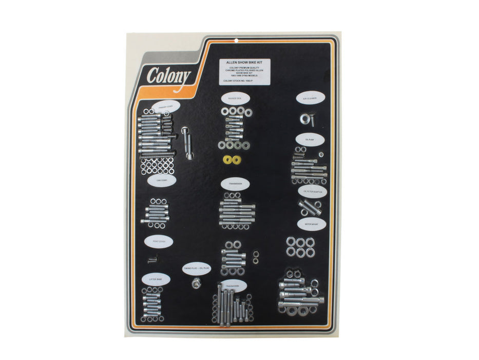 Polished Allen Head Show Bike Kit - Chrome. Fits Dyna 1993-1998.