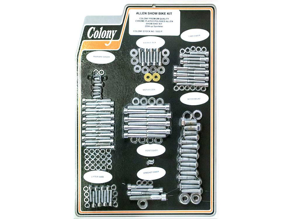 Polished Allen Head Show Bike Kit - Chrome. Fits Sportster 2004-2021