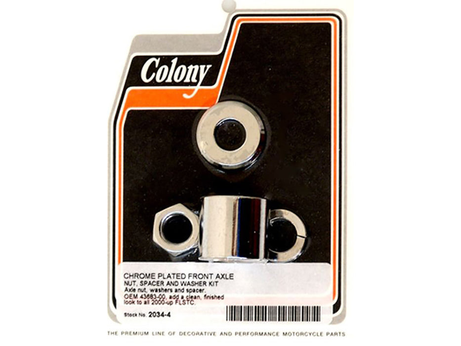 Front Axle Spacer Kit - Chrome. Fits Heritage Softail 2000-2006