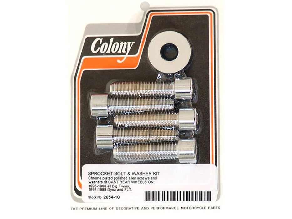 Rear Pulley or Sprocket Bolts - Chrome Allen Head. 7/16in.-14 x 1.75in.