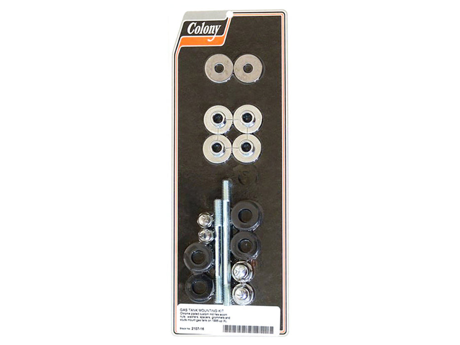 Fuel Tank Mount Kit – Chrome. Fits Sportster 1996-2003. – Colony Machine