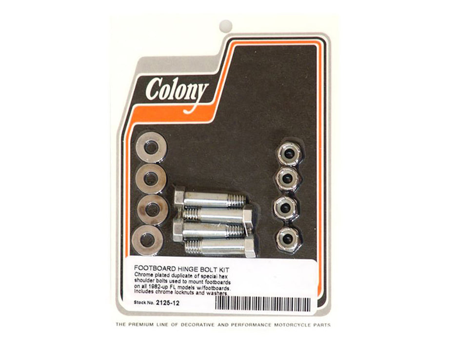 Floorboard Hinge Bolts - Chrome. Fits Touring 1982up