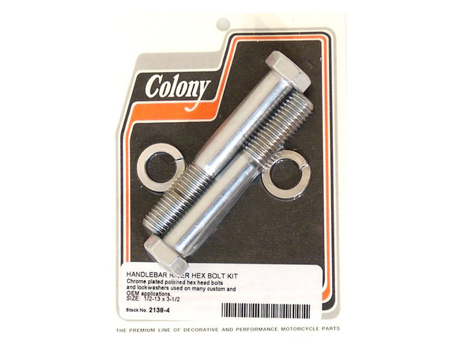 Hex Head 1/2-13 x 3-1/2in. Riser Bolts - Chrome.