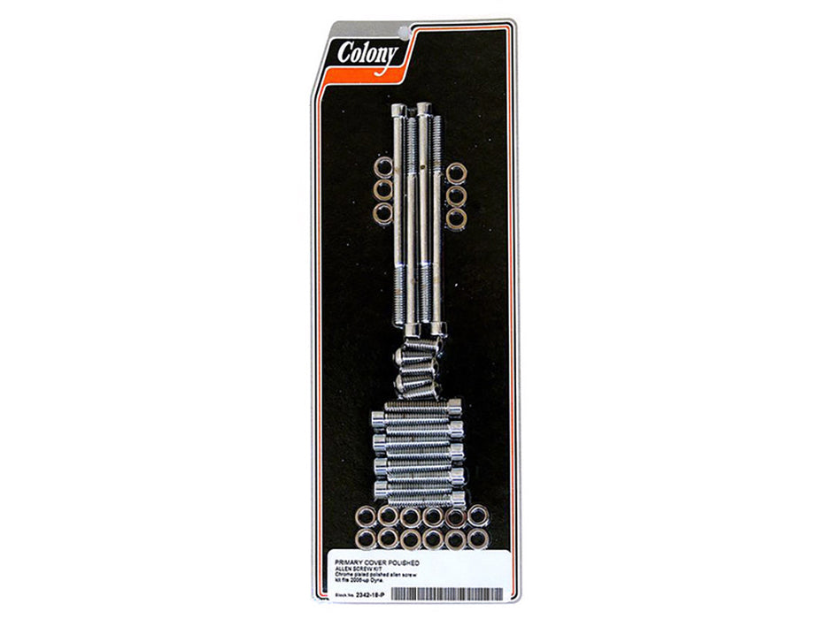 Polished Allen Head Primary Cover Bolts - Chrome. Fits Dyna 2006-2017.