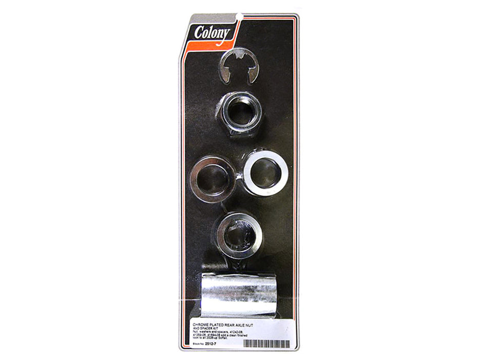 Rear Axle Spacer Kit - Chrome. Fits Softail 2008-2017