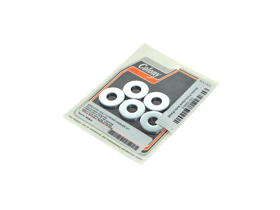 Rear Pulley / Sprocket Bolt Washers - Chrome.