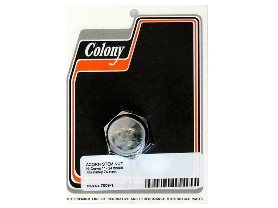 1-24 Acorn Fork Stem Nut - Chrome.