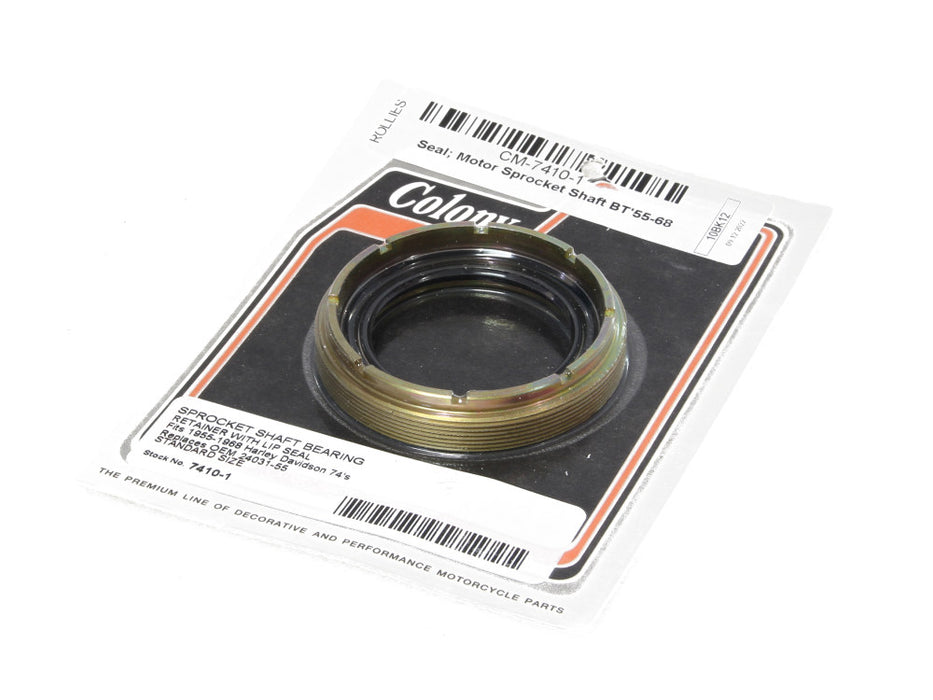 Motor Sprocket Shaft Seal & Bearing Retainer. Fits Big Twin 1955-1968.