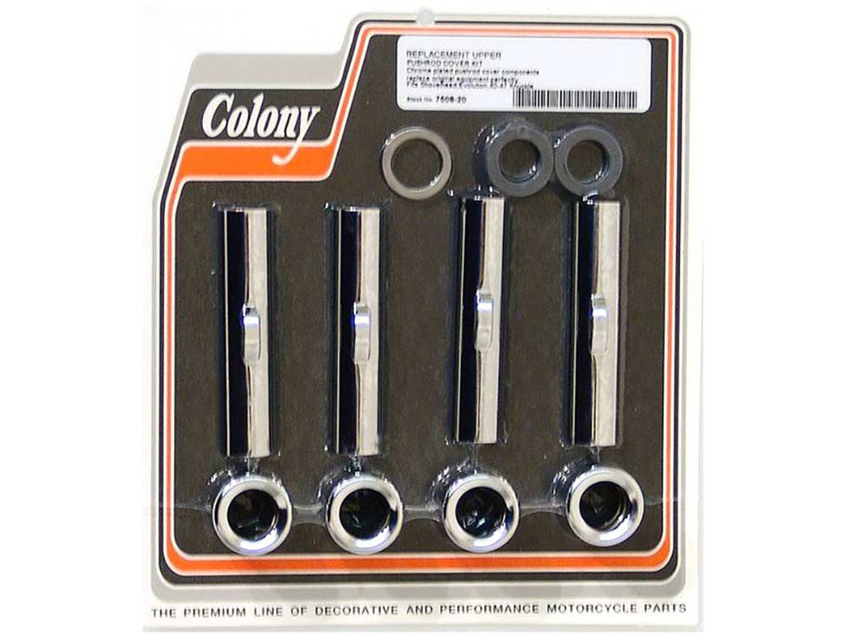 Upper Pushrod Covers - Chrome. Fits Big Twin 1966-1999 & Knuckle 1940-1947.