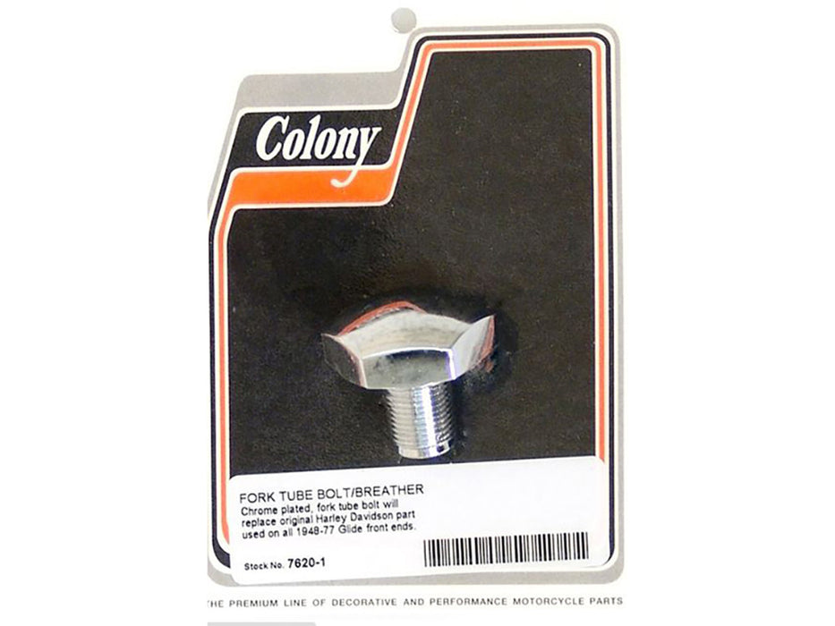 Top Fork Tube Plug - Chrome. Fits Big Twin 1948-1977 with Wide Glide Front End.