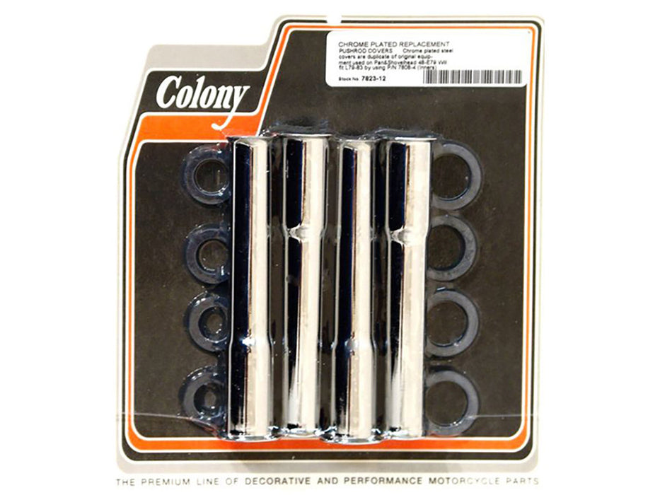 Lower Pushrod Covers - Chrome. Fits Pan & Shovel 1948- Early 1979.