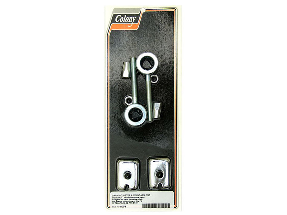 Rear Axle Adjusting Kit - Chrome. Fits FX & FL 1973-1984, Sportster 1979-1992, FXR 1982-1994 & FXST 1984-1985.
