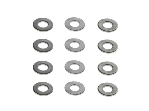 1/4in. Flat Washers - Chrome. Pack 12.