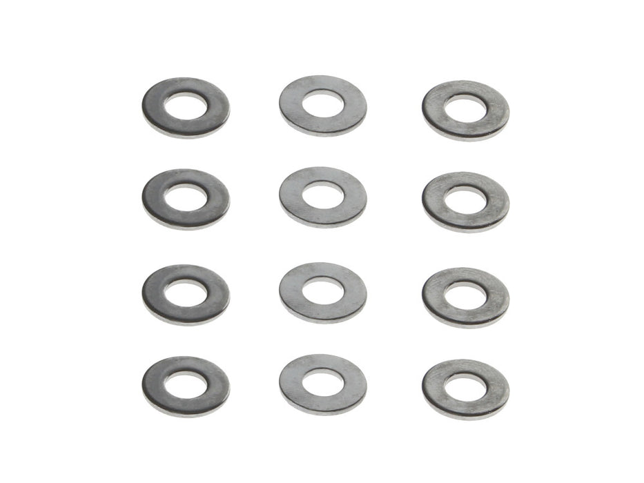 1/4in. Flat Washers - Chrome. Pack 12.