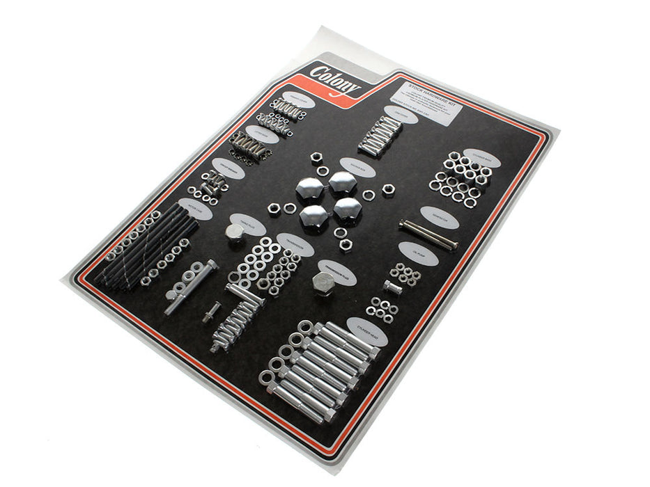 Complete Stock Hardware Kit - CAD Plated. Fits Big Twin 1940-1947 with Knuckle Engine
