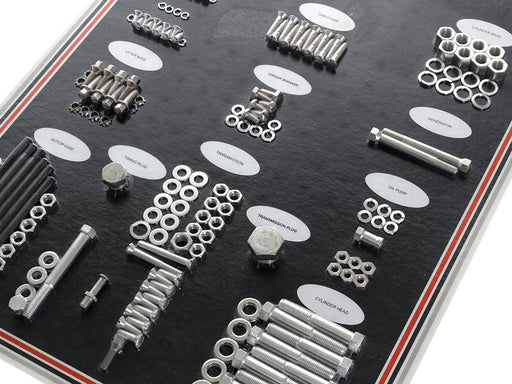 Complete Stock Hardware Kit - CAD Plated. Fits Big Twin 1958-1965 with Panhead Engine