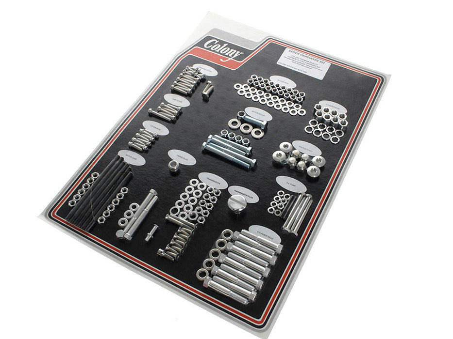 Complete Stock Hardware Kit - CAD Plated. Fits Big Twin 1976-1978 with Shovelhead Engine