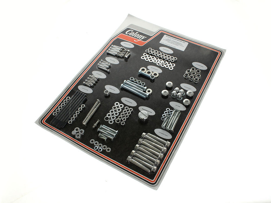 Complete Stock Hardware Kit - CAD Plated. Fits Big Twin 1979-1980 with Shovelhead Engine