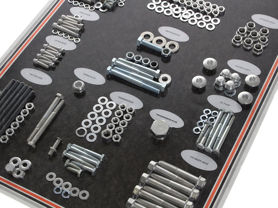 Complete Stock Hardware Kit - CAD Plated. Fits Big Twin 1981-1984 with Shovelhead Engine