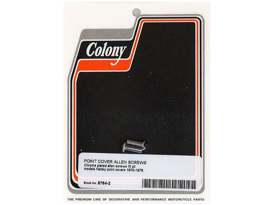 Points Cover Bolts - Chrome. Fits Big Twin 1970-1978.
