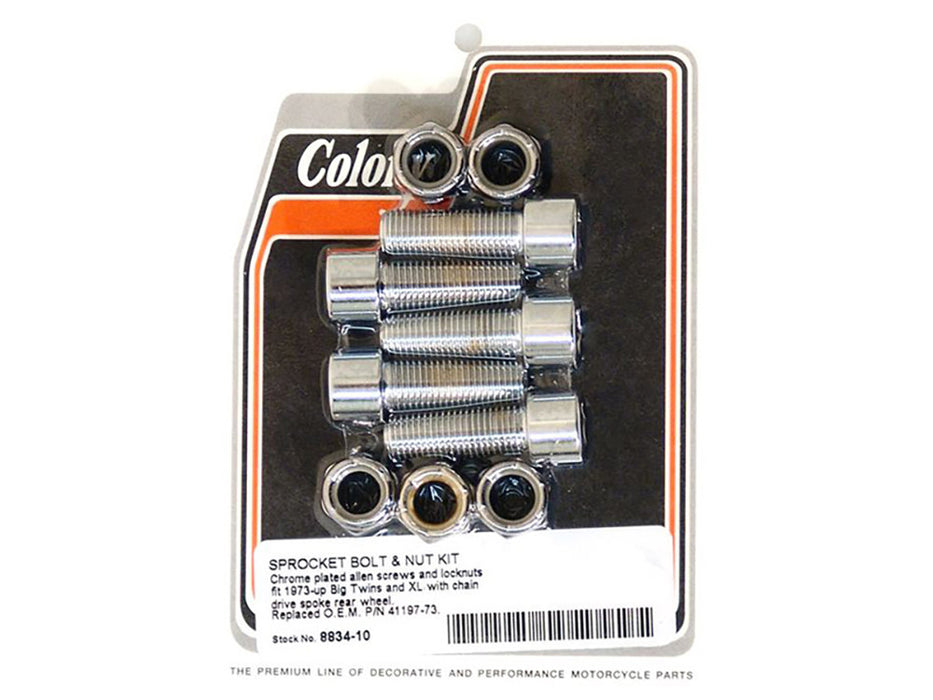 Rear Pulley or Sprocket Bolts - Chrome Allen Head. 7/16in.-20 x 1.25in.