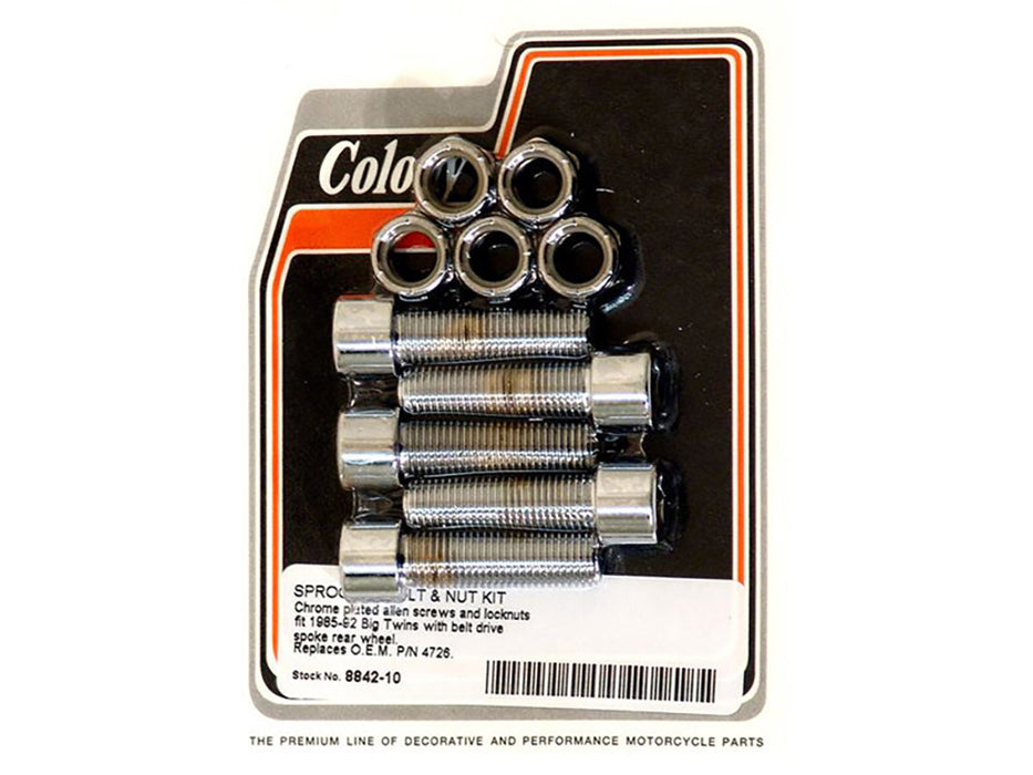 Rear Pulley or Sprocket Bolts - Chrome Allen Head. 7/16in.-20 x 1.50in.