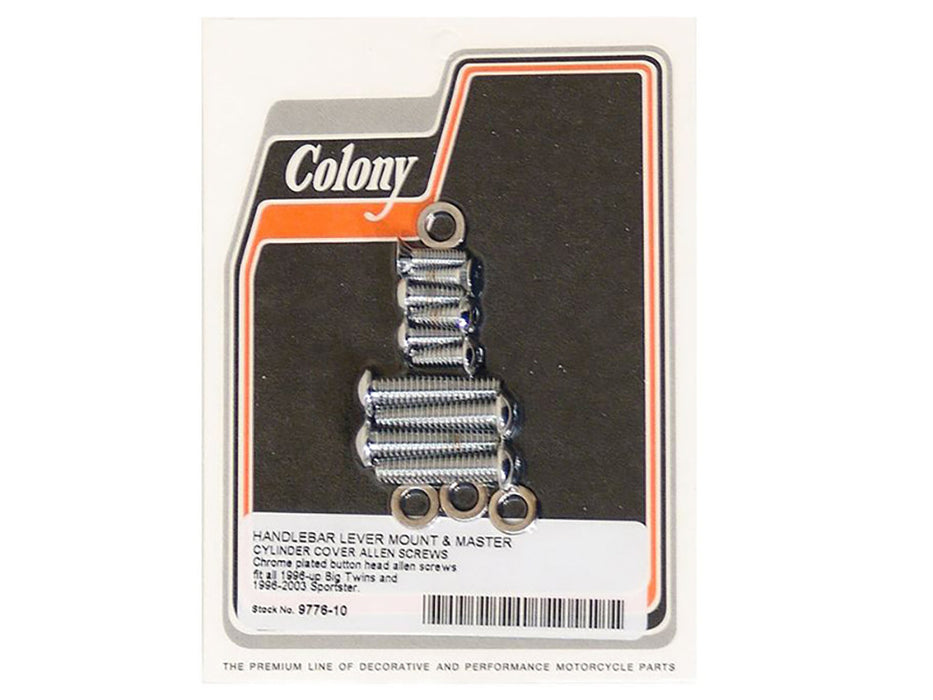 Handlebar Control Bolts - Chrome. Fits Big Twin 1996-2024 & Sportster 1996-2003