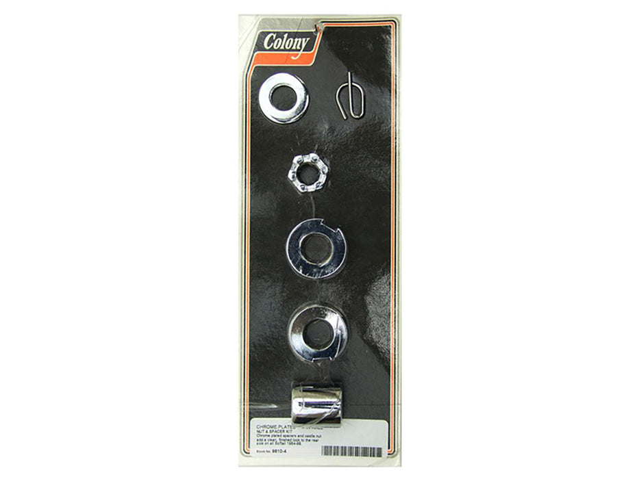 Rear Axle Spacer Kit - Chrome. Fits Softail 1984-1999
