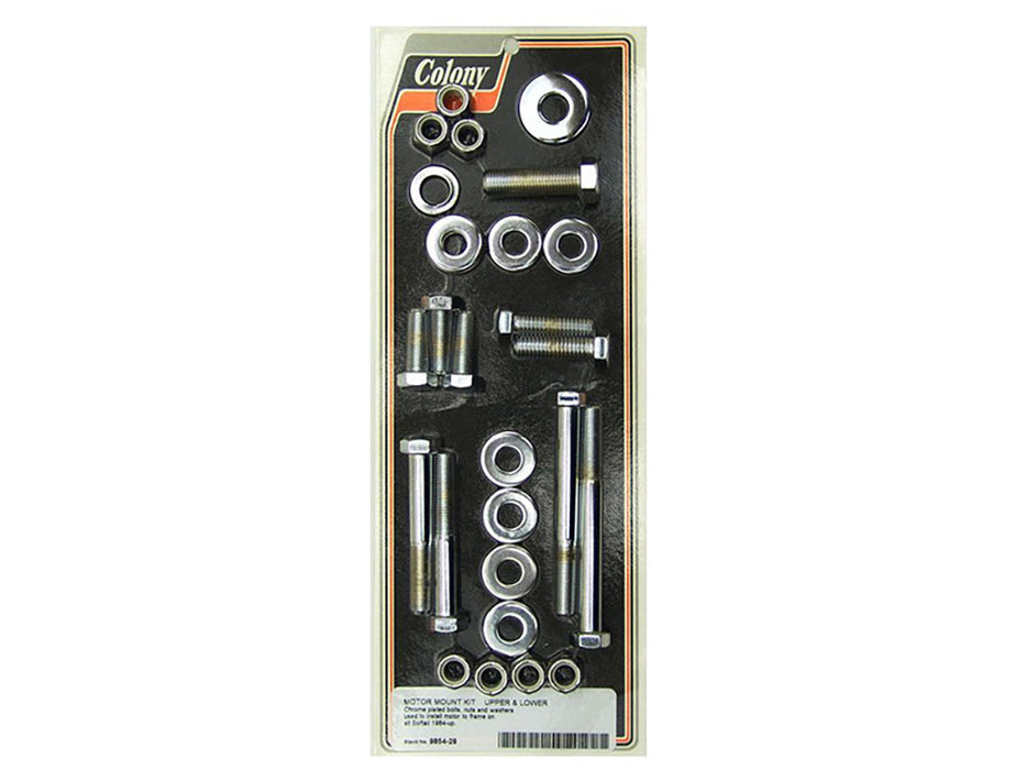 Engine Mount Bolt Kit - Chrome. Fits Softail 1984-1999.