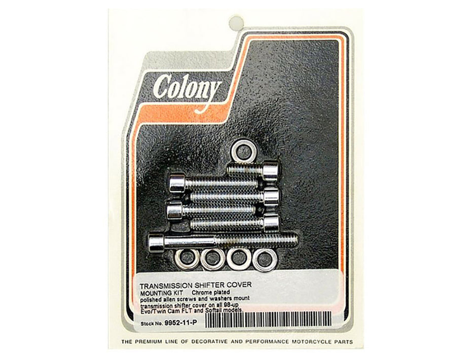 Transmission Top Bolts - Chrome. Fits 5Spd Softail 1998-2006 & Touring 1998-2006 Models.