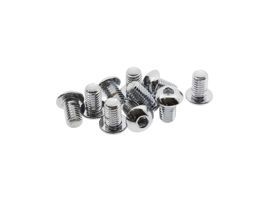 3/8-16 x 5/8in. UNC Button Head Allen Bolts - Chrome. Pack 10.