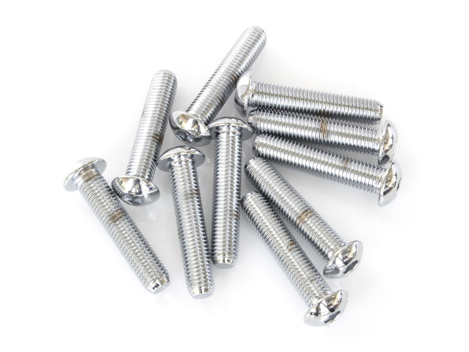 5/16-24 x 1-1/2in. UNF Button Head Allen Bolts - Chrome. Pack 10.