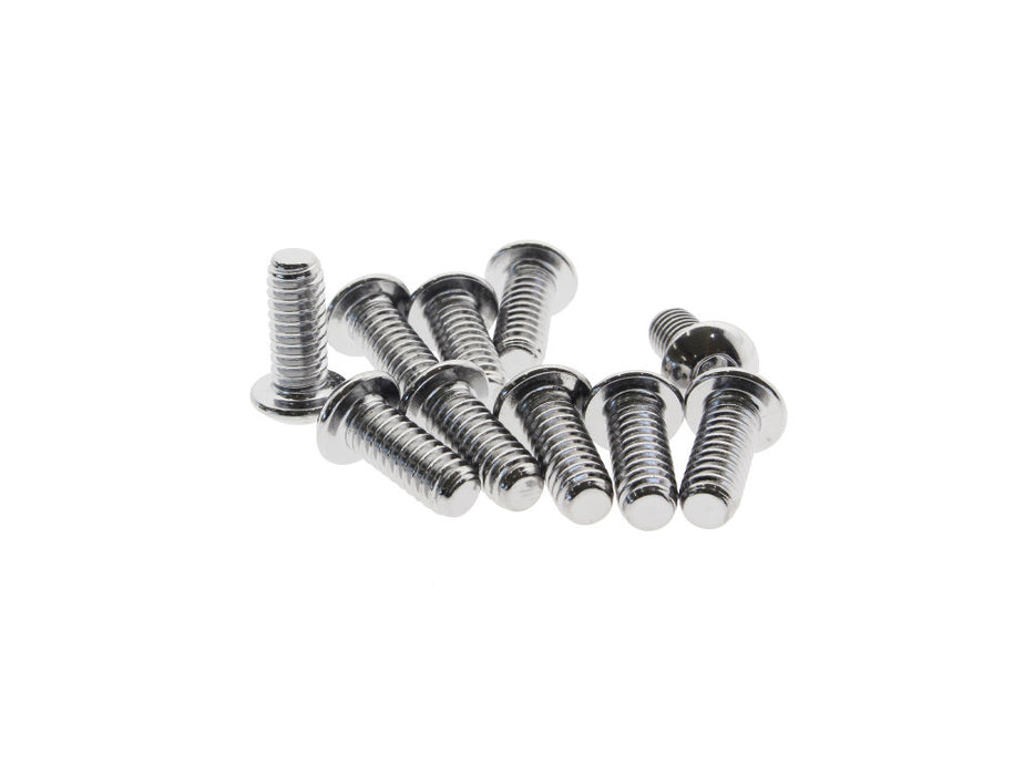 1/4-20 x 5/8in. UNC Button Head Allen Bolts - Chrome. Pack 10.
