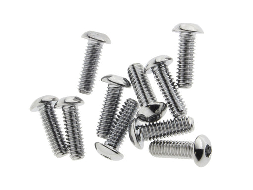 1/4-20 x 3/4in. UNC Button Head Allen Bolts - Chrome. Pack 10.