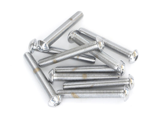 1/4-28 x 1-3/4in. UNF Button Head Allen Bolts - Chrome. Pack 10.