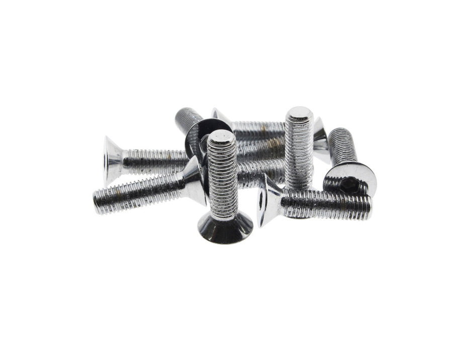 1/4-28 x 1in. UNF Flat Head Allen Bolts - Chrome. Pack 10.