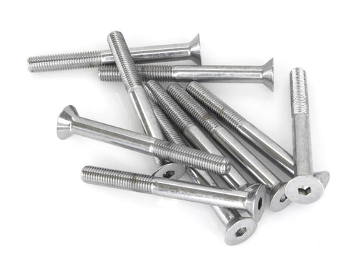 1/4-28 x 2-1/2in. UNF Flat Head Allen Bolt - Chrome. Pack 10.