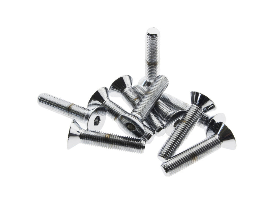 5/16-24 x 1-1/2in. UNF Flat Head Allen Bolts - Chrome. Pack 10.