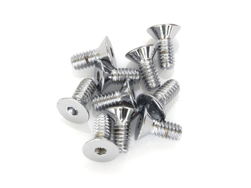 1/4-20 x 5/8in. UNC Flat Head Allen Bolts - Chrome. Pack 10.