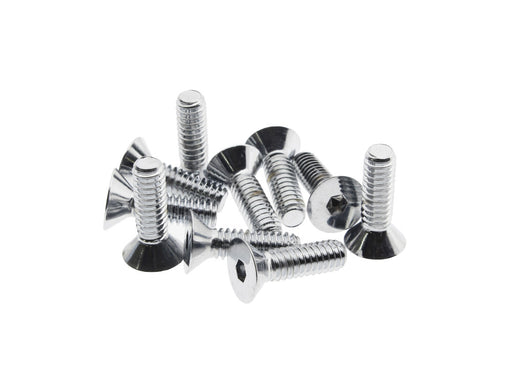 1/4-20 x 7/8in. UNC Flat Head Allen Bolts - Chrome. Pack 10.