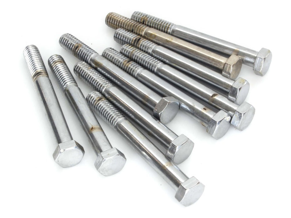 3/8-16 x 3-1/4in. UNC Hex Head Bolt - Chrome. Pack 10.