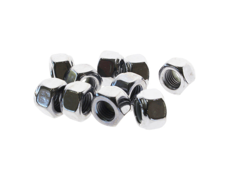 5/16-24 UNF Nylon Insert Locknuts - Chrome. Pack 10.