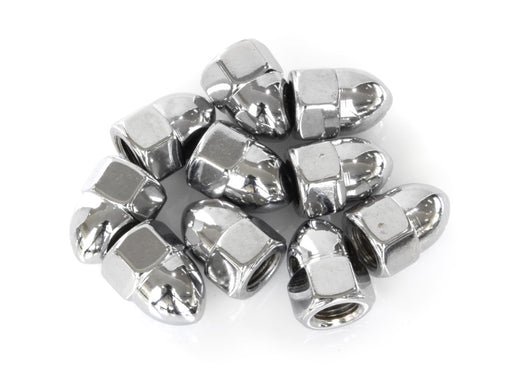 3/8-24 UNF Acorn OEM Style Nuts - Chrome. Pack 10.