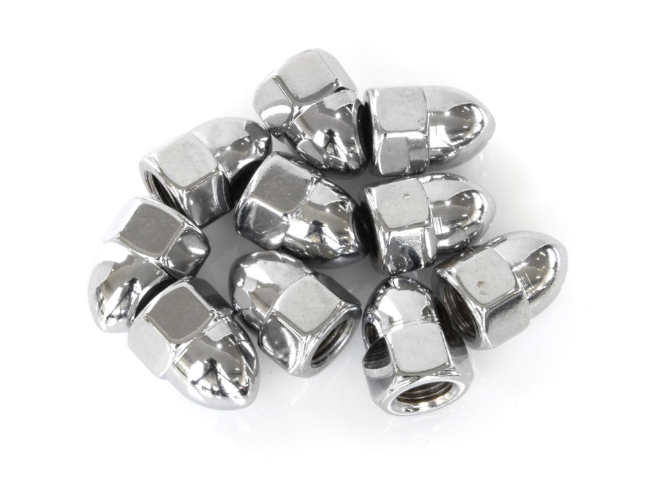 3/8-24 UNF Acorn OEM Style Nuts - Chrome. Pack 10.