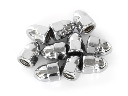 5/16-18 UNC Acorn OEM Style Nuts - Chrome. Pack 10.